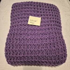 Handcrafted purple waffle box stitch throw, Made in my sf pf home